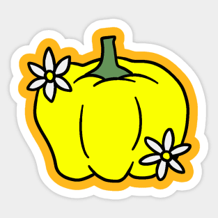 Yellow Bell Pepper With Blossoms Sticker